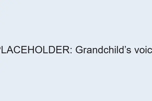 A grandchild talking